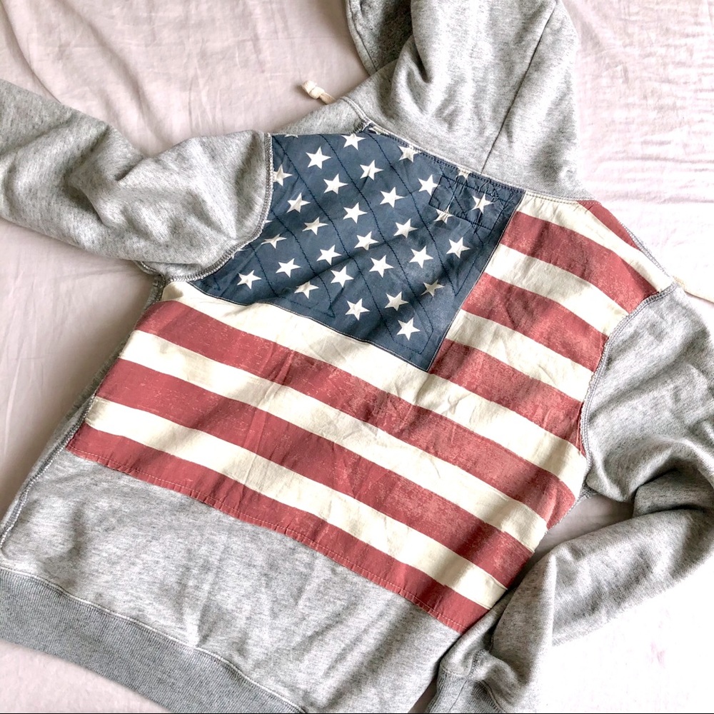 Denim & Supply Distressed flag hoodie